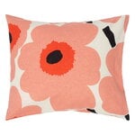 Marimekko Unikko pillowcase, 50x70-75cm , off-white - coral - orange red - charcoal, product image
