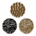 Marimekko Oiva - Hyräily plate, 20 cm, 3 pcs, wet sand - black