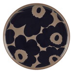 Marimekko Oiva - Unikko plate, 20 cm, terra - dark blue