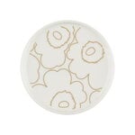 Marimekko Oiva - Piirto Unikko lautanen, 13,5 cm, valkoinen - kulta, tuotekuva