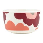 Marimekko Oiva - Unikko bowl, 2,5 dl, white - dark cherry - salmon, product image