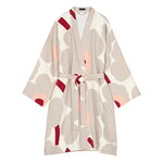 Marimekko Unikko bathrobe, powder - light grey - dark cherry - pink, product image