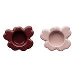 Marimekko Portacandela Unikko, set di 2 pezzi, grigio-rosa - marrone, immagine prodotto