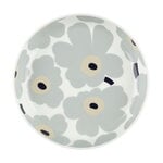 Marimekko Oiva - Unikko plate, 20,5 cm, white-light grey-sand-dark blue