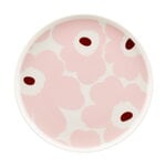 Marimekko Oiva - Unikko lautanen, 20 cm, valkoinen - vaaleanpunainen - kastanja, tuotekuva
