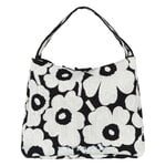 Marimekko Gestrickte Tasche Large Unikko, schwarz - off-white, produktbild