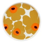 Marimekko Oiva - Unikko plate, 20 cm, white - caramel - warm orange, product image