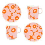 Marimekko Oiva - Unikko breakfast set, white - pink - orange, product image