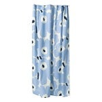 Marimekko Unikko Duschvorhang, off-white - hellblau - dunkelblau, produktbild