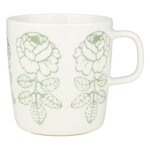 Marimekko Oiva - Vihkiruusu mug, 4 dl, white - sage, product image
