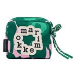 Marimekko Niekka Mini Unikko pussukka, tummanvihreä - pinkki - vihreä, tuotekuva