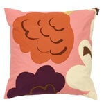 Marimekko Kukasta kukkaan tyynynpäällinen, 50 x 50 cm, v.pun.-l.valk.-luumu-terrakot., näkymä 1