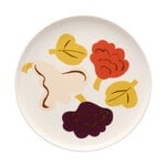 Marimekko Oiva - Kukasta kukkaan lautanen, 20 cm, valkoinen-vanilja-terrakotta-luumu, tuotekuva