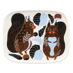 Marimekko Oiva - Kurre lautanen, 12 x 15 cm, valkoinen - ruskea - musta - vaaleansin., näkymä 1