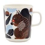 Marimekko Oiva - Kurre mug, 2,5 dl, white - brown - black - light blue, view 1