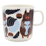 Marimekko Oiva - tazza Kurre, 4 dl, bianco - marrone - nero - azzurro chiaro, vista 1