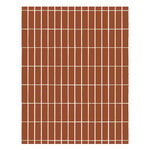 Marimekko Tiiliskivi coated cotton fabric, chestnut - off-white, view 1