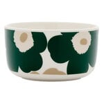 Marimekko Oiva - Unikko kulho, 5 dl, valk. - tummanvihreä - beige - vaalea hiekka, tuotekuva