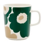 Marimekko Oiva - Unikko muki, 2,5 dl, valk. - tummanvihreä - beige - vaalea hiekka, tuotekuva
