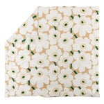 Marimekko Housse de couette Unikko, 240 x 220, sable - blanc cassé - foin - émeraude, vue 1