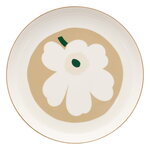 Marimekko Oiva - Unikko serving dish, 32 cm, white - beige - light sand - dark green, view 1