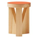 Mattiazzi MC20 Cugino Soft stool, pine - orange linoleum