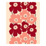 Marimekko Unikko cotton fabric, cotton - dark cherry - rose