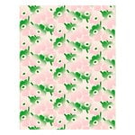 Marimekko Tissu en coton Pieni Unikko Häivähdys, blanc cassé - rose - vert, image produit