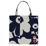 Marimekko Unikko Kollaasi Tasche, leinenfarben - dunkelblau