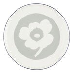 Marimekko Piatto Oiva - Unikko, 25 cm, bianco - grigio - cobalto