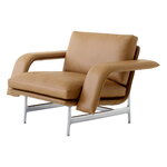 &Tradition Meantime AV29 sillón lounge, aluminio pulido - cuero Noble coñac, imagen del producto
