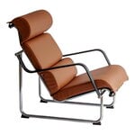 Yrjö Kukkapuro Remmi lounge chair, chrome - cognac leather, product image