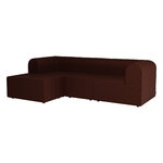 Montana Furniture Paradigm three-seater sofa with pouffe, left, Nobel 61300 red brown, product image