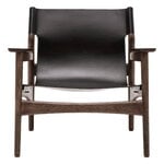 Karimoku Case N-LC02 Loungesessel, geräucherte Eiche - schwarzes Leder, produktbild