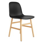 Normann Copenhagen Sedia Form, rovere - pelle Ultra nera, vista 1