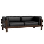 Normann Copenhagen Kube Sofa, 3-Sitzer, dunkelbraun - Ultra 41599 schwarzes Leder, produktbild