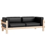 Normann Copenhagen Kube Sofa, 3-Sitzer, Kiefer - Ultra 41599 schwarzes Leder, produktbild