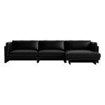 Normann Copenhagen Softy modular sofa, 4-seater, chaise lounge right, Ultra41599 black leather, product image