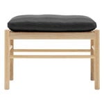 Carl Hansen & Søn OW149F Colonial footstool, oiled oak - black leather Thor 301
