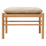 Carl Hansen & Søn OW149F Colonial footstool, oiled oak - Terra leather Lime, product image