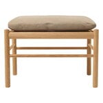Carl Hansen & Søn OW149F Colonial footstool, oiled oak - Terra leather Marble, product image
