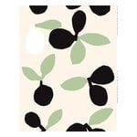 Marimekko Omppo bomullstyg, off white-kol-päron, produktbild
