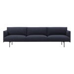 Muuto Divano Outline, 3 1/2 posti, metallo nero - Vidar 554, immagine prodotto