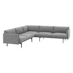 Muuto Outline Ecksofa, schwarzes Metall - Hallingdal 166, produktbild