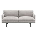 Muuto Outline Soft divano, 2 posti, nero - Clay 12 grigio chiaro, immagine prodotto