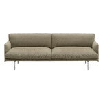 Muuto Outline Soft sofá, 3 plazas, aluminio pulido - Clay 15 marrón, imagen del producto