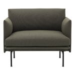 Muuto Fauteuil Outline, métal noir - Fiord 961, image produit