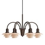 Louis Poulsen PH 1/1 Chandelier 6, Centenary Edition, aged brass - dusty terracotta, product image