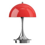 Louis Poulsen Panthella The Originals 160 Portable V3 table lamp, opal red - chrome, product image
