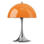 Louis Poulsen Panthella The Originals 250 Portable table lamp, opal orange - chrome, product image